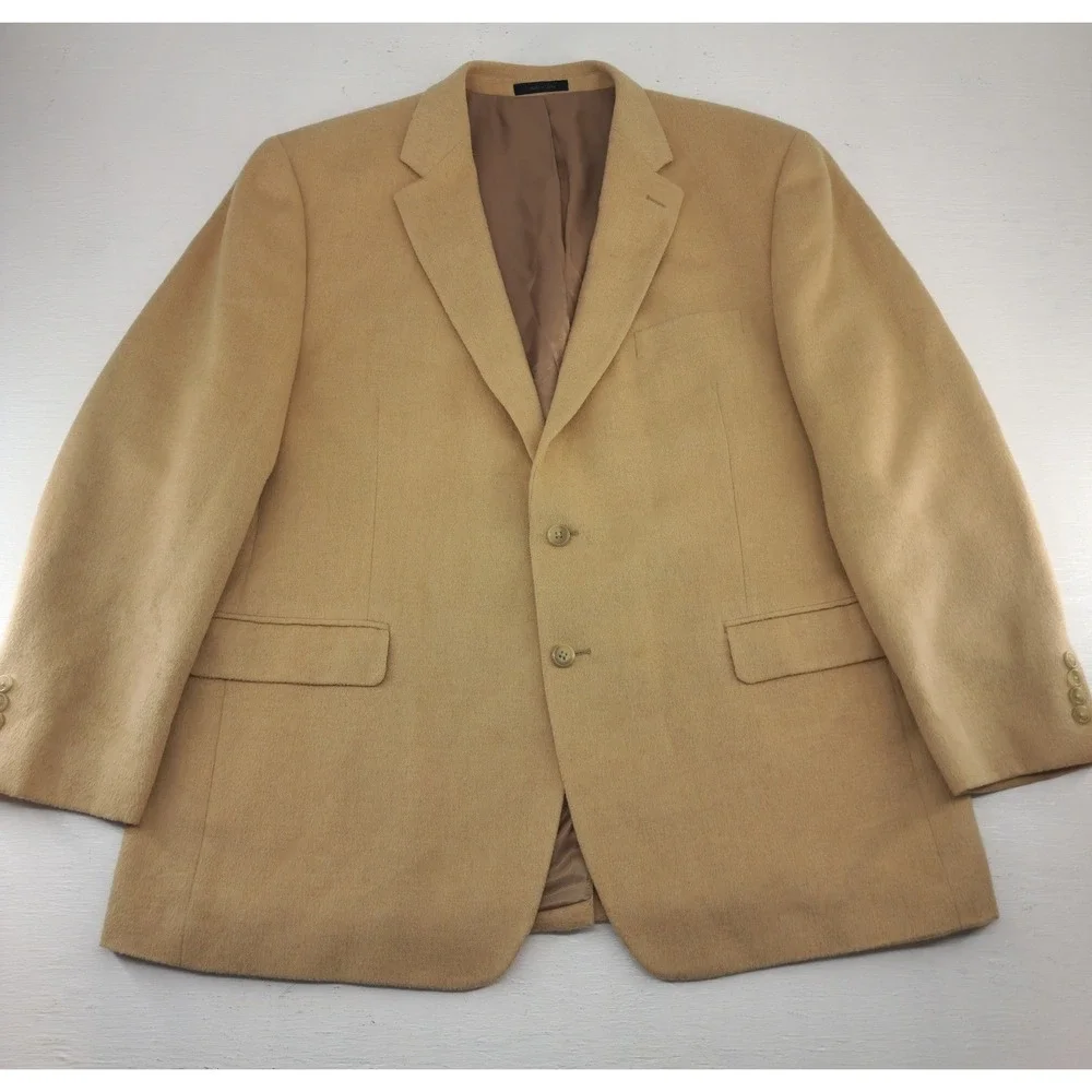 Chaps 48R | Tan‎ 100% Camel Hair Two Button Blazer Sport Coat Mens